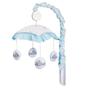 Baby Crib Dolphin Mobile, Nursery Mobile for Crib with Music Wind Up Spinner